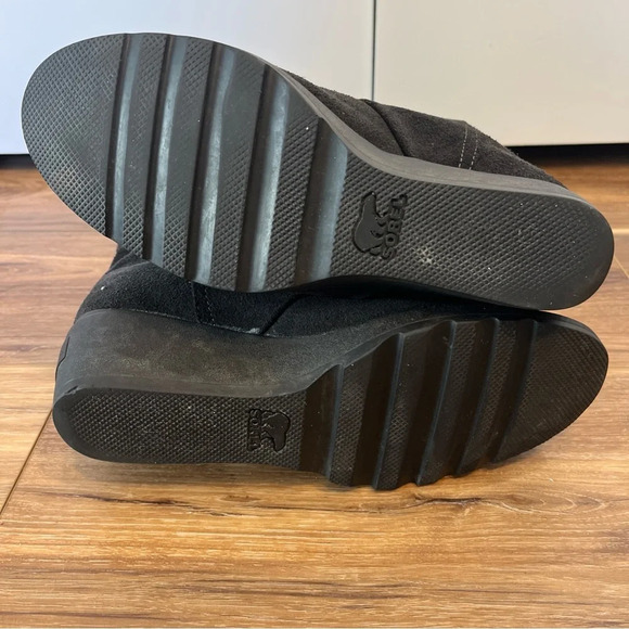 Sorel Toronto Wedge Black Oiled Suede Tall Boot Waterproof Casual Women Sz 8.5 - Picture 9 of 10